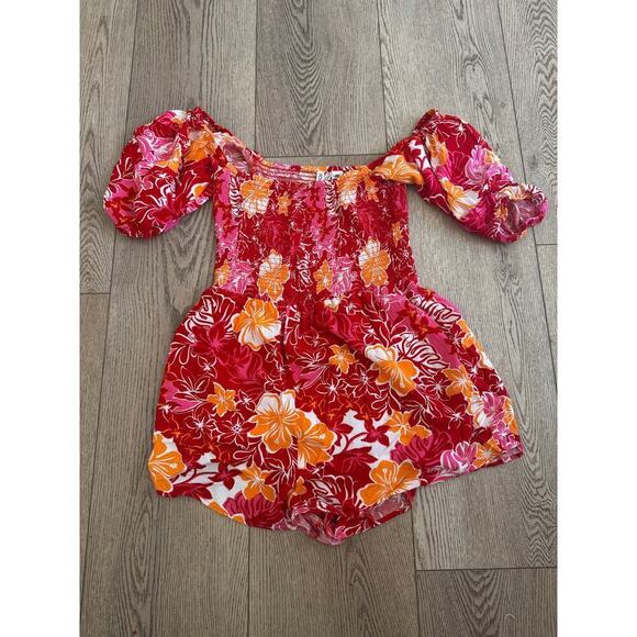 Roxy Red Floral Jumper Size M - Picture 2 of 4